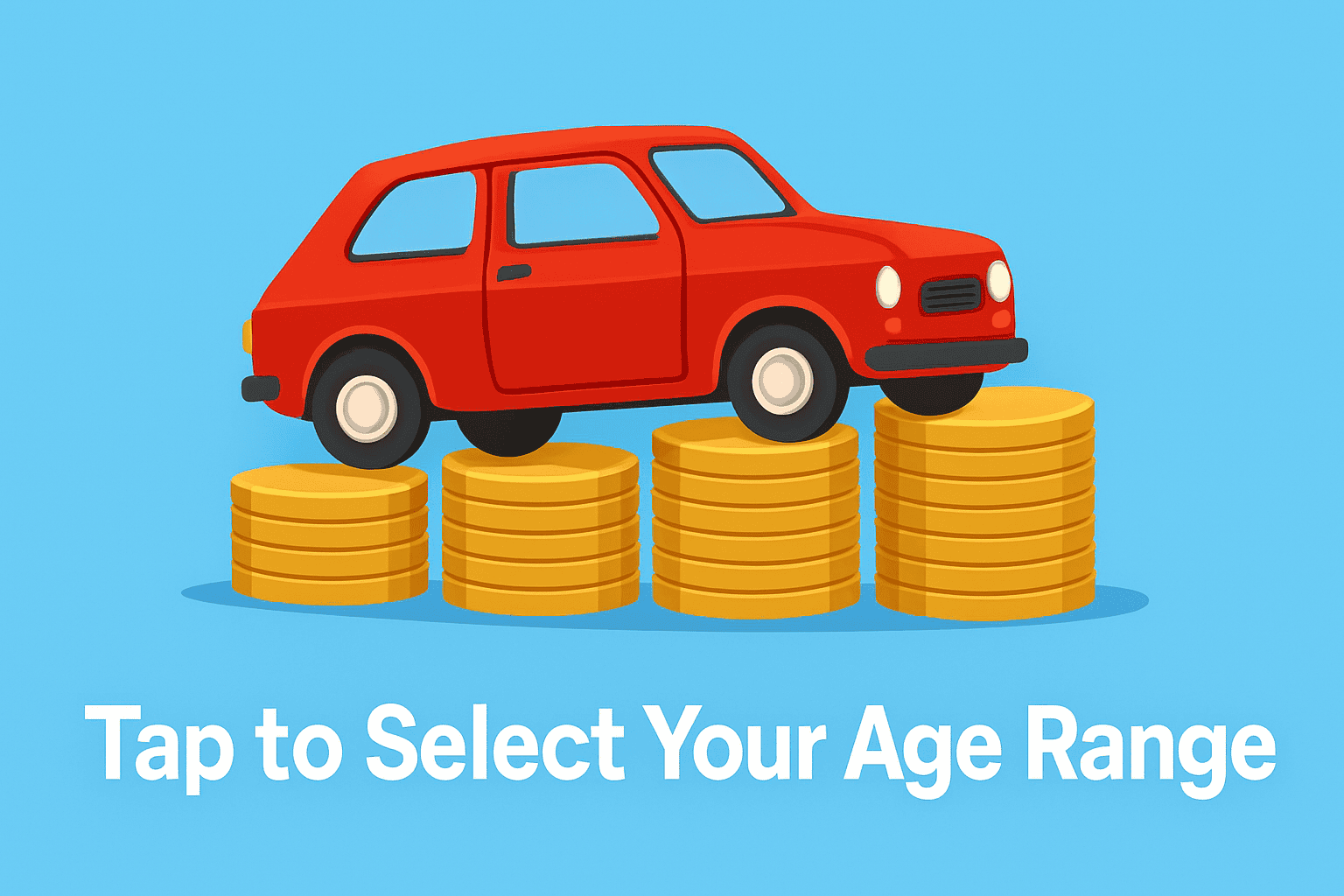 Red car on gold coins